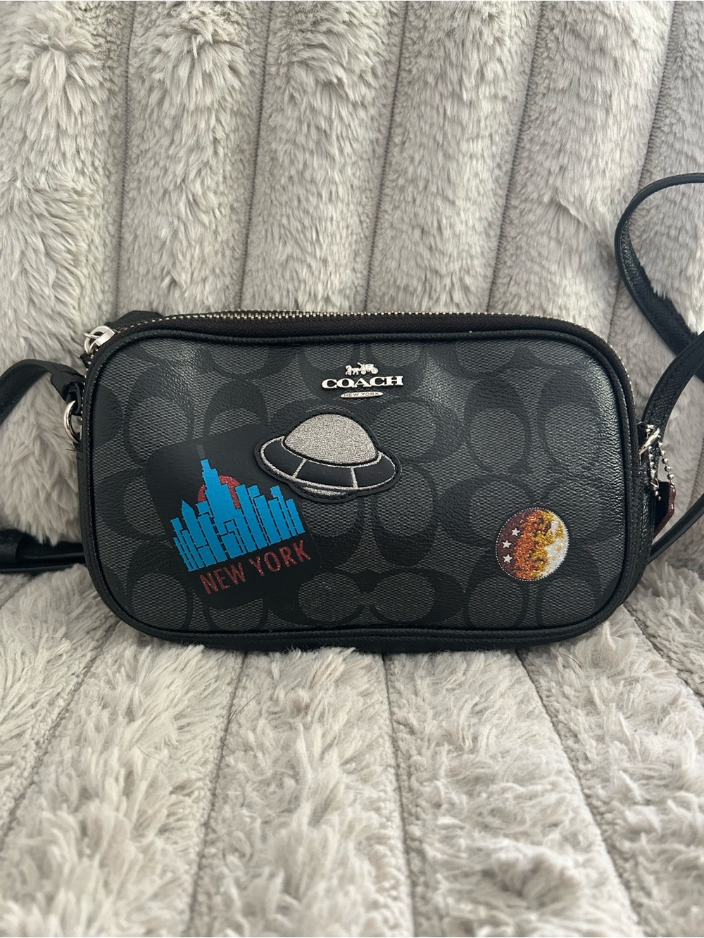 Coach Space Patches Signature UFO NYC Crossbody Bag 29463